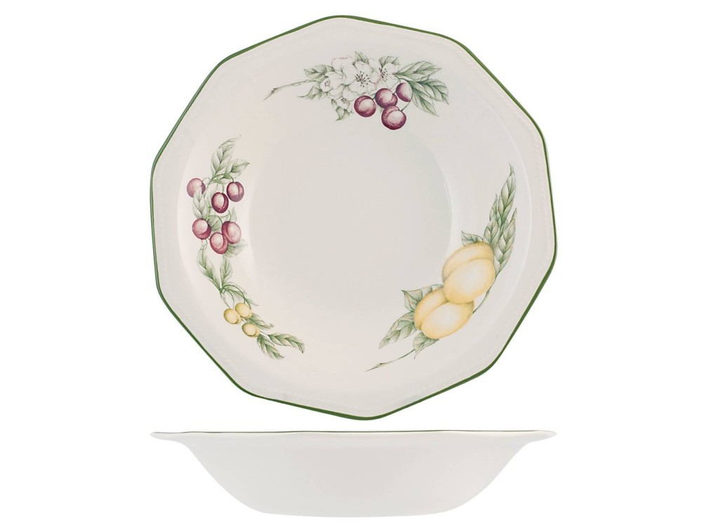 Earthenware Salad Bowl Victorian Orchard 25.5 cm White Churchill