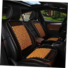 Wood Bead Car Seat Cover Cushion, Cooling Breathing, Automotive Beaded Beige