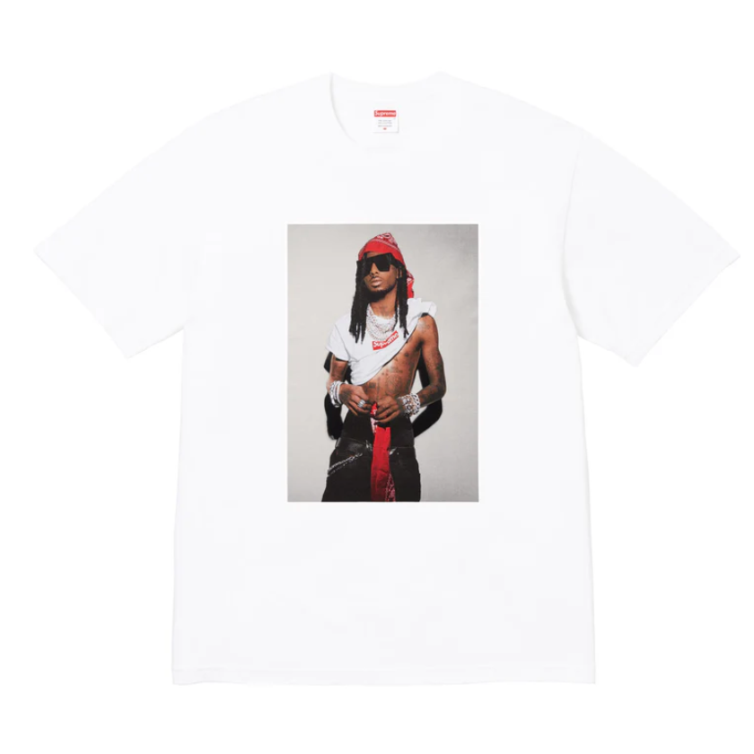 SUPREME FW25 PLAYBOI CARTI PHOTO TEE BLACK WHITE PURPLE RED