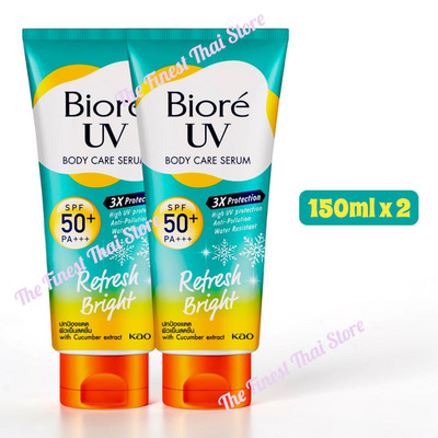 Biore UV Anti-Pollution Body Care Serum Refresh Bright SPF50 PA +++ 150ml pack 2