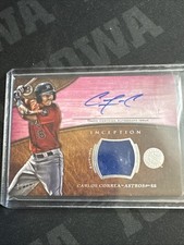 2014 TOPPS INCEPTION SP/50 CARLOS CORREA AUTOGRAPH GAME USED BASEBALL CARD