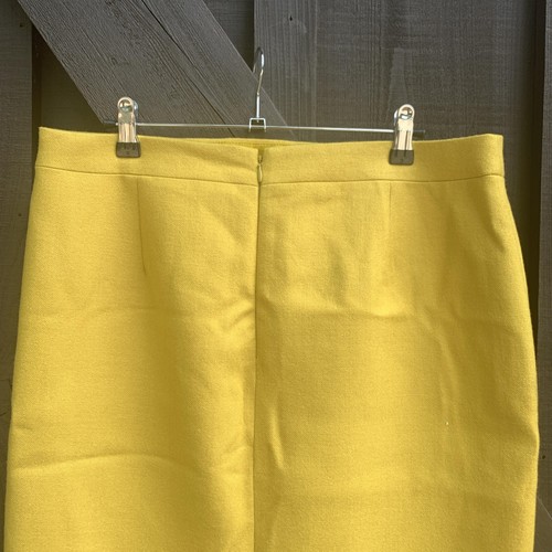 Gonna J Crew donna 12 lana gialla n.2 foderata a matita zip posteriore classica carriera - Foto 6 di 13