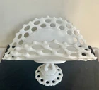 Westmoreland Milk Glass Doric Open Lace Fruit/Banana Bowl - Vintage 11” Long