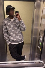 Gucci Cardigan / Strickjacke Grau GG Canvas G...