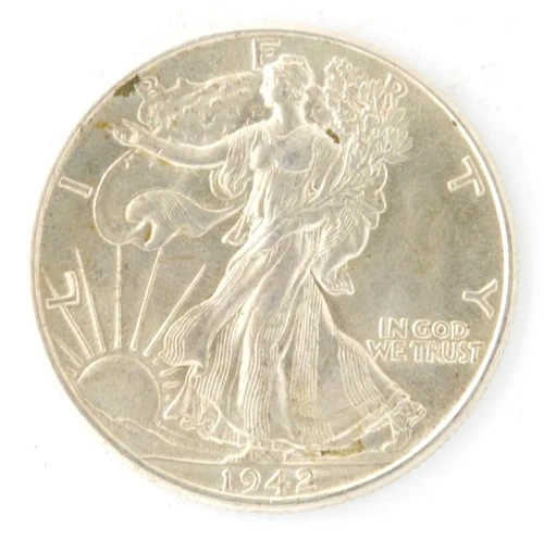 United States 1942 Walking Liberty Half Dollar 90% Silver Philadelphia Mint Coin