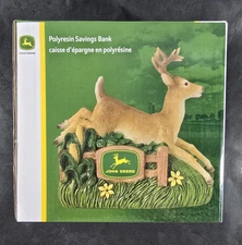 Official John Deere Whitetrail Deer Buck In Cornfield Coin Bank - Rare & New