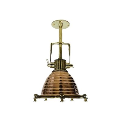 WISKA Copper & Brass Nautical Pendant Light Industrial Ceiling Fixture