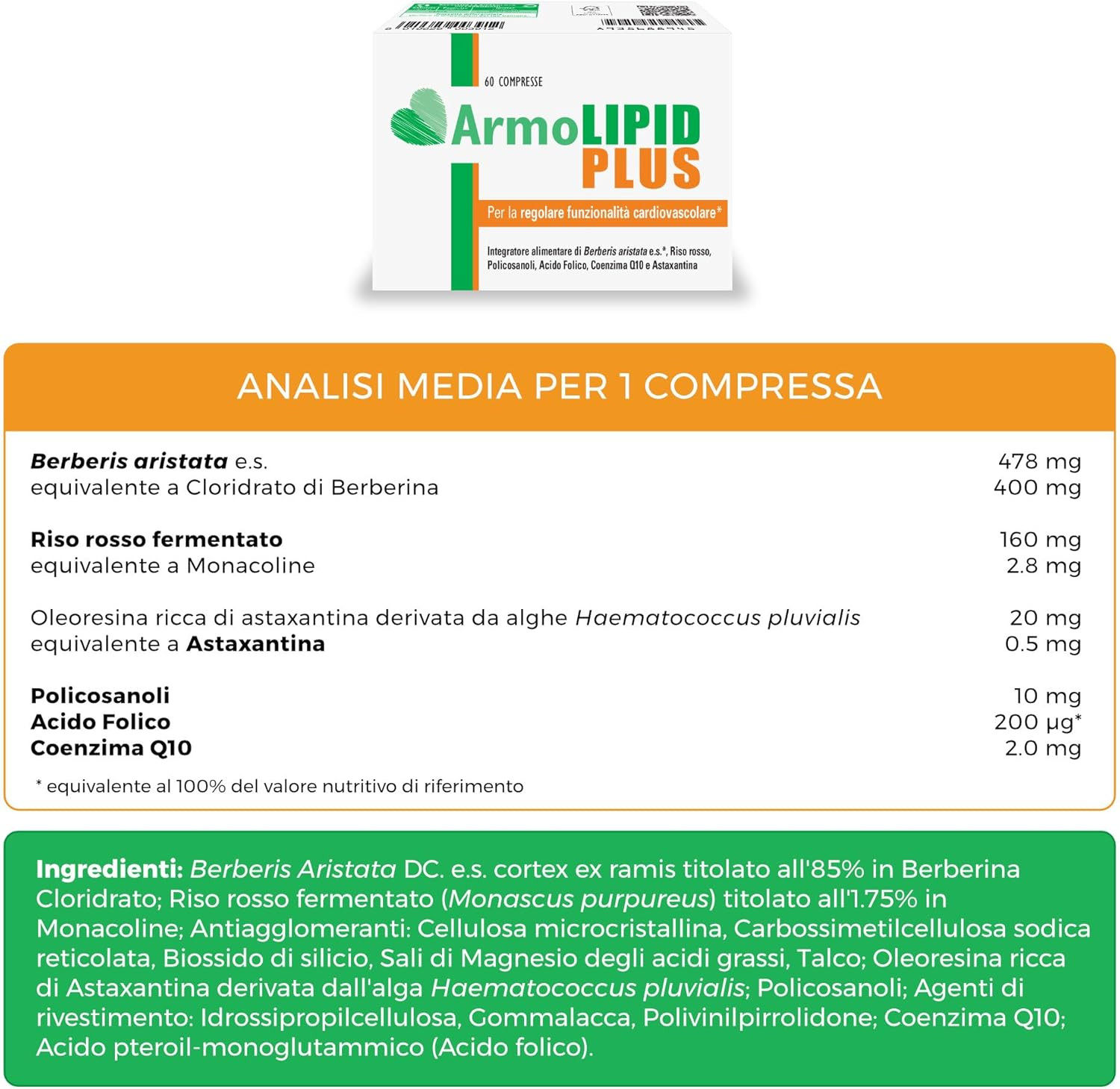 Plus 60 Compresse Integratore Colesterolo con Berberis e Riso Rosso - 3