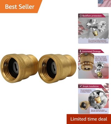 Vacuum Breaker 3/4 Inch Solid Brass Hose Bib Backflow Preventer for Garden Sp...
