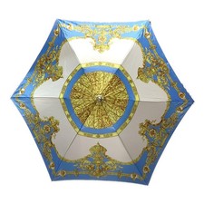 Gianni Versace Sky Blue Baroque pattern foldable umbrella Authentic From Japan