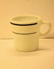 Vintage Pyrex Tableware Green Double Band Stripe Coffee Cup Mug Corning USA #709