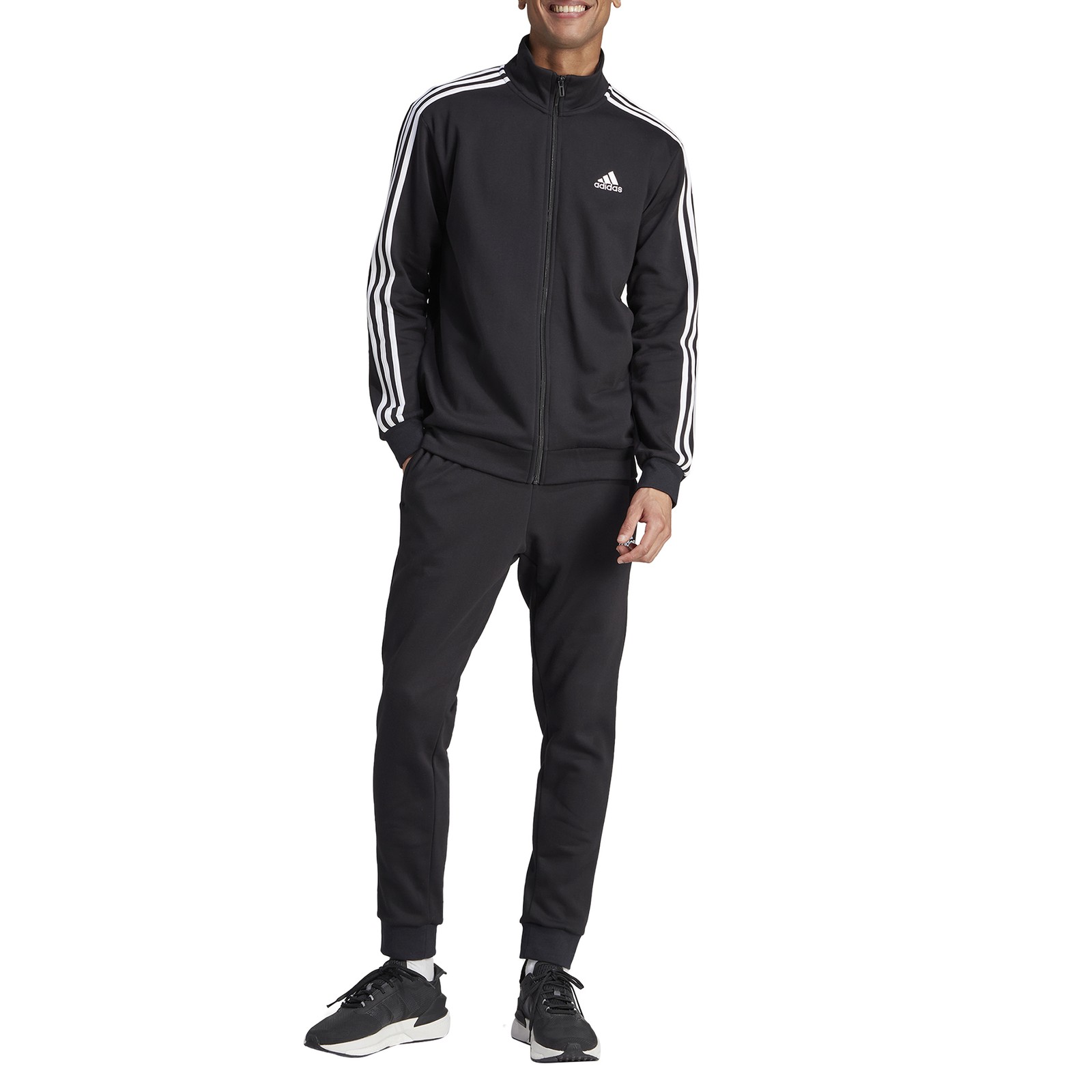 Кроссовки Adidas Trainingsanzug fr Herren Basic из флиса в 3 полосы Schwarz 15690₽