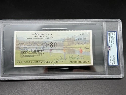 Joe Montana Autographed Personal Check Rookie Year 1980 PSA/DNA Signed Rare!