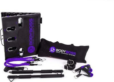 BodyBoss Home Gym 2.0 Full Portable Gym Home Workout Package - Purple