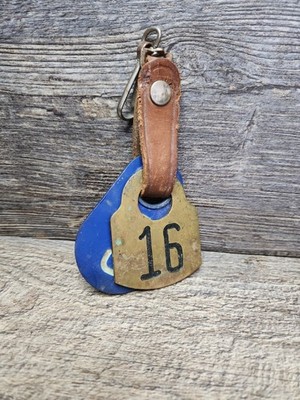 Vintage Brass Cow/Cattle Dairy Tag #16 Double Sided Bell Shape