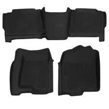 Black Rubber Floor Mats For Chevy Silverado 1500 Sierra 1999-2007 Waterproof