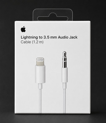 Genuine OEM Apple Lightning to 3.5mm Audio Jack Cable 1.2m White A1879 MXK22BZ/A