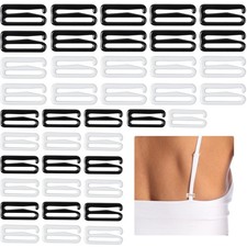 LLMSIX 40PCS Bra Hooks, Bathing Suit Straps 20mm, 25mm, Black, White