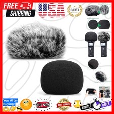 Microphone Windscreen, Furry Windscreen Muff Wind Cover Foam Microphone Win...