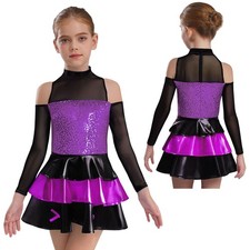 Kids Girls Dress Tango Leotard Party Dancewear Ballroom Festival Jazz Show Rave