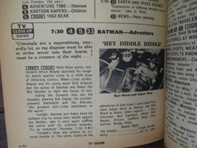 Janu-1966 TV Guide(BATMAN DEBUT/ADAM WEST/LOLA ALBRIGHT/MAGGIE PIERCE/PETER FALK