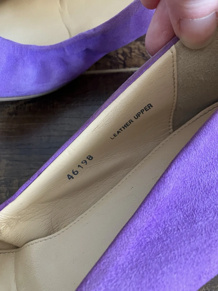 Pisos de ballet de gamuza J.Crew hechos en Italia - para mujer 8,5 - púrpura lila - cuero Foto 3 de 4