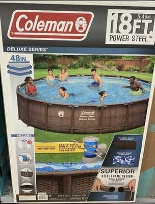 #ad #ad Coleman Power Steel Deluxe Above Ground Swimming Pool 18ft x 48in $800.00
