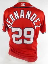 2021 Washington Nationals Yadiel Hernandez #29 Game Used Red Jersey HR 2 RBI 3