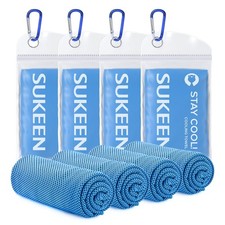 4 Pack Cooling Towel, 40x12, Soft Breathable Chilly Microfiber, Yoga, Sport
