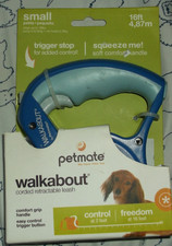 New Petmate Retractable Dog Leash Small 16' cord 4.8m Up to 18 lbs Blue