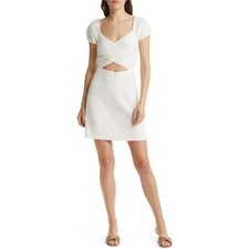 And Other Stories Sweater Dress Women's Medium White Knit Crisscross Cutout B48