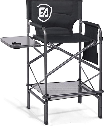 Ever Advanced 30.7in High Seat Director Chair w Side Table for Makeup Artist