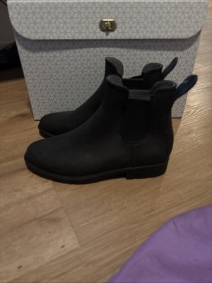 Black Decathlon Fouganza Waterproof rubber  Chelsea Boot Rep Box Size 10.5