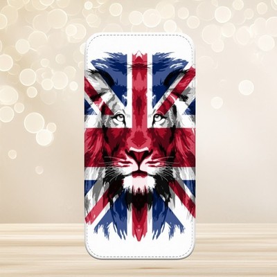 Union Jack Flagge Löwe Handyhülle iPhone Samsung Google Pixel Flip Wallet Cover