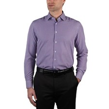 Nautica Men's Performance Slim Fit Dress Shirt Purple M 15/15.5 - 34/35 