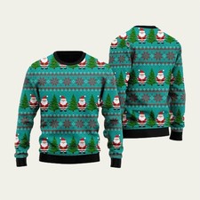 Green Santa Claus Merry Christmas Ugly Christmas Sweater