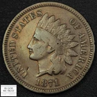1871 Indian Head Copper Cent 1C - Cleaned
