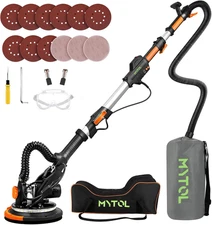 Electric Drywall Sander with Vacuum Dust Collection, Variable Speed, LED Light, 