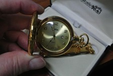 Colibri Pocket Watch Knife Hunters Model Gold Tone 1970's UNUSED NEW BAT.WORKS