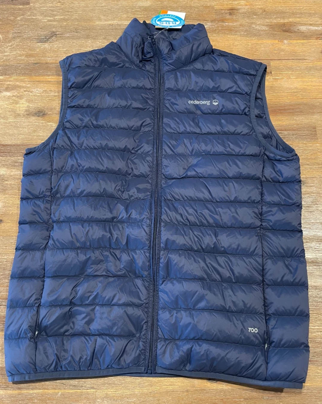 MENS size L NAVY Cederberg Super GS 11 DOWN zip up Vest outdoors warm NEW 377