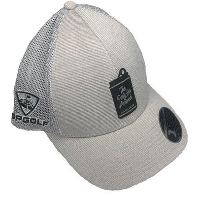 Black Clover Topgolf Live Lucky 110 Flexfit Tech Trucker Hat Gray Snapback 