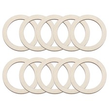 50Pcs 1.6 Inch Unfinished Wood Rings Flat Round Natural Wooden Ring Circle