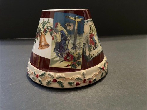 YANKEE CANDLE Christmas Santa Postcard Large Jar Shade Topper Holly Holiday K - Picture 4 of 7