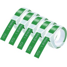 5PK 12MM White on Green For DYMO 3D Embossing Label Tape Organizer Xpress 521203