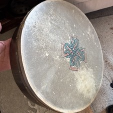 Vintage Irish Drum Bodran Hand Drum 17” Diameter Vgc Celtic 