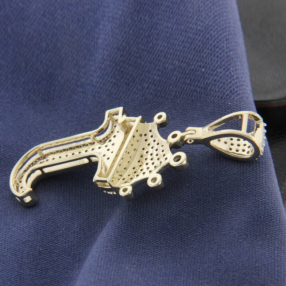 1 kt runder simulierter Diamant Initiale "J" Königskrone Anhänger 14 kt... - Bild 4 von 4