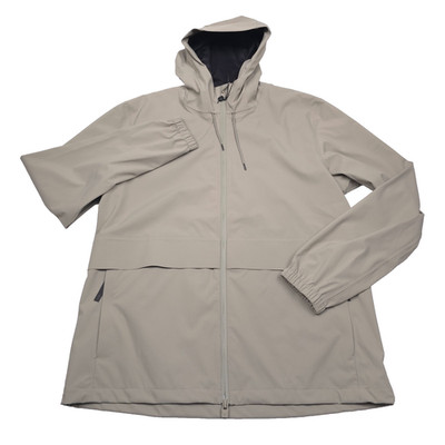 Rains Suva Hardshell Cargo Jacket Mens Large Draft Gray Hooded Wind Water Proof