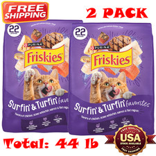 2 PACK - Friskies Surfin Turfin Dry Cat Food Chicken Fish Variety, 22 lb