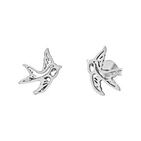 Kleine Schwalbe Vogel Ohrstecker 925 Sterling Silber Zierlich - Silverly