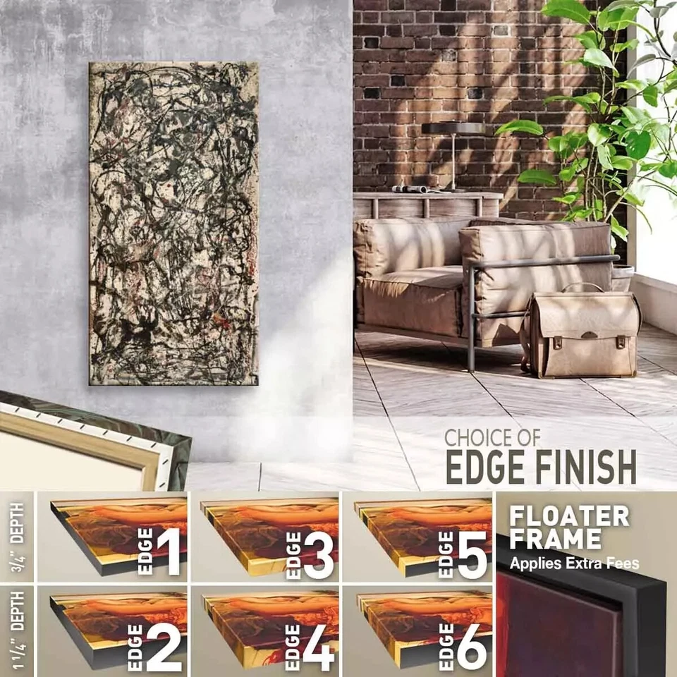 Bosque encantado 24W "x 48H", 1947 por Jackson Pollock - opciones de arte por goteo de lienzo Foto 2 de 4